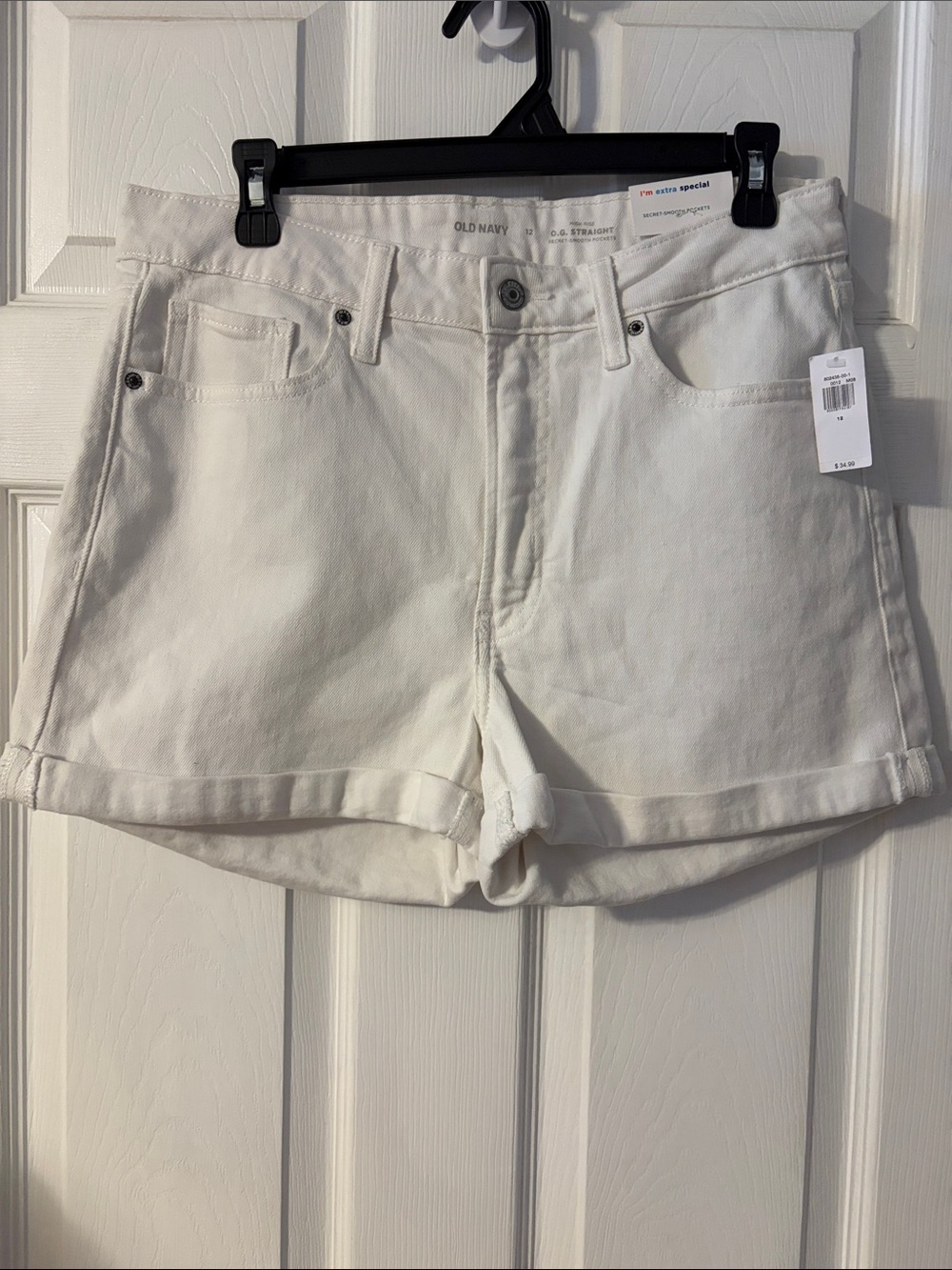 Old Navy White Roll-Hem Denim Shorts